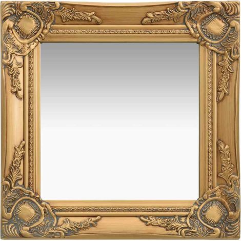 Miroir mural-Miroir Suspendu style baroque 40x40 cm Doré 771398 (1/5)
