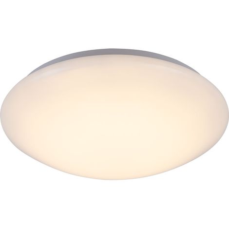 Deckenlampe LED Deckenleuchte Wohnzimmerlampe weiß rund, Metall Acryl, 16W 880lm warmweiß, DxH 34,5x9 cm, Globo 4141873