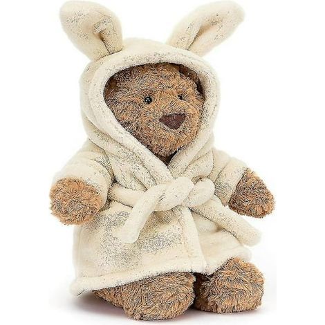 Peignoir ours Barthélemy en peluche, taille moyenne - H26 x l12 cm - sebneei (1/2)