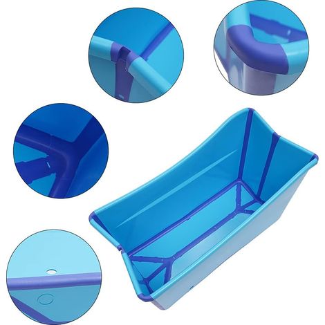 Baignoire pliable, portable, portable, pour enfants et adultes, 874656.5cm, bleue, idéale pour les petites salles de bains pour bébés
