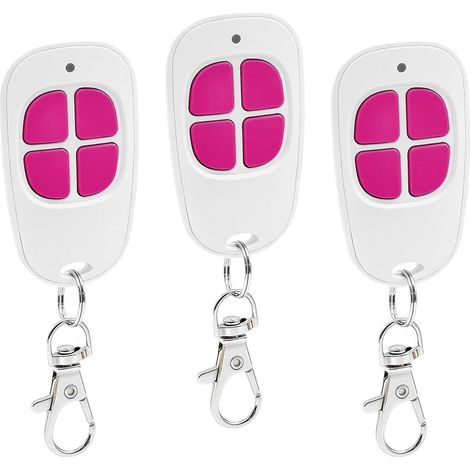 Set di 3 telecomandi per cancelli e porte da garage - 4 canali rolling code 433 MHz per motori AAM, compatibili con esterni, neri (1/5)