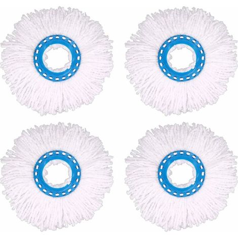 Green Mobility-4Pcs Têtes Microfibre Balai, Tête de Vadrouille Rechange Rond Têtes Mop Rotation à 360 pour Nettoyage des Sols (Diamètre 16 cm) (1/5)