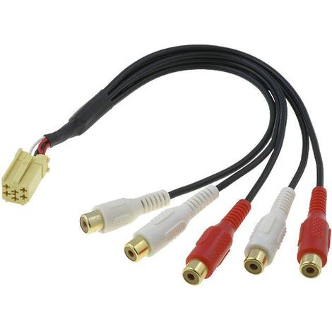 Fiche Autoradio Mini ISO 6PIN male vers RCA x5