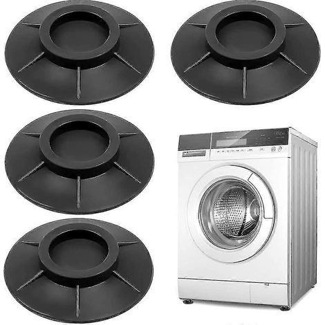 Patins anti-vibrations pour pieds de machine à laver, patins en caoutchouc anti-vibrations pour machine à laver et sèche-linge (10 cm, noir) (1/5)