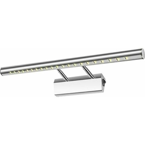 LED Badezimmerspiegelleuchte - IP44 wasserdichte Wandleuchte, 180° verstellbar mit Schalter aus Edelstahl, Beleuchtung für Toilette, Waschraum, Make-up - 40cm (1/4)