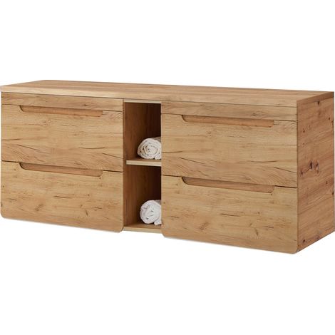 Waschtischunterschrank mit Regal 141 cm LUTON-56-CRAFT Wotan Eiche Nb. Nb. B/H/T ca. 141/61,5/46 cm (1/5)