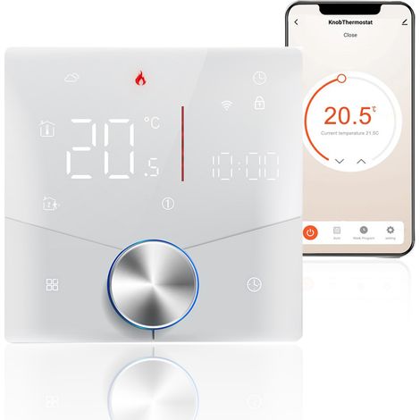 SJLERST Thermostat WiFi intelligent, digital à commande vocale, contrôleur de température hebdomadaire programmable Thermostat numérique à bouton intelligent (1/4)