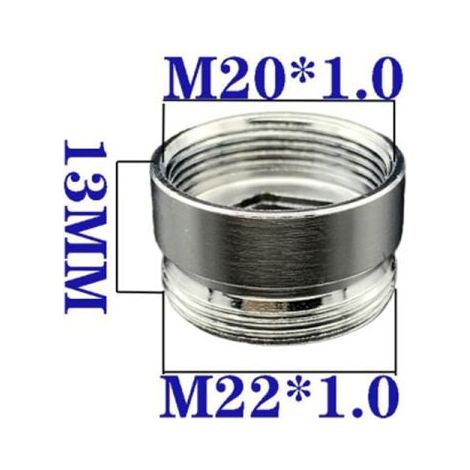 Raccordo filettato in acciaio inox da M22 a M20 per rubinetto femmina M20 (1/5)
