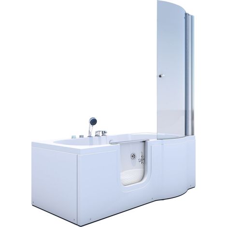 Seniorendusche und Wanne mit Whirlpool S12D-EH-WP-L Dusche 170x85cm (1/5)