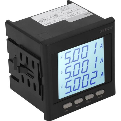 Spannungs- und Strommessgerät, 3-Phasen-Digitalvoltmeter mit LCD-Anzeige, intelligentes Amperemeter, AC/DC 80–270 V (1/5)