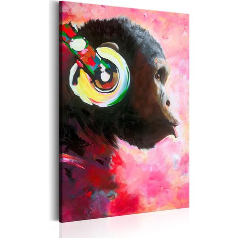 Tableau Imprimé "Monkey Music" 60 x 90 cm (1/2)