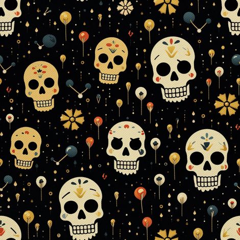 Tela Oxford decorativa para exteriores - Motivo de calavera I DX4496 (1/5)
