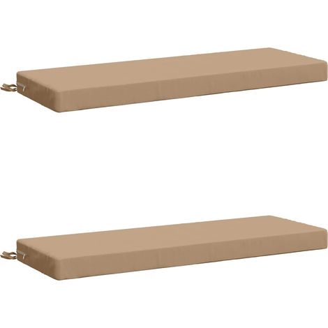 Coussins de banc 2 pièces SOEST 2 pc 100 % polyester Sable vidaXL