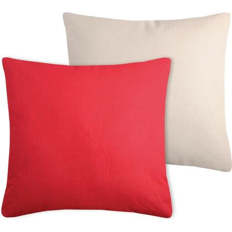 DUO Kissen 50x50 rot hellbeige