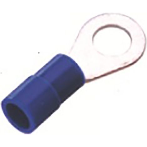 Cosses à œillet RS PRO, Isolé, Bleu, 2.5mm², 4.3mm, 8mm (1/3)