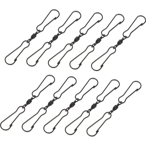 10 Stück Edelstahl Drehbare Doppelclip Haken für Windspiele