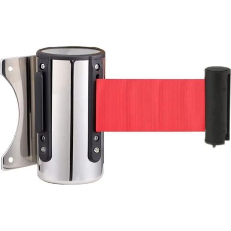 Barrière Extensible Barrière de File D'attente en Acier Inoxydable Bande de Délimitation Extensible Montage au Mur Ruban Barrière Sécurité Contrôle du Flux de Personnes Système Rouge- Seuçais (1/5)