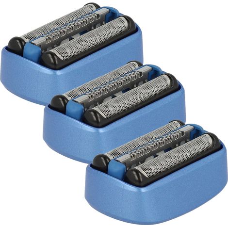 vhbw 3x Ersatz-Scherköpfe kompatibel mit Braun CoolTec CT5CC, CT4S, CT2S, CT4CC, CT3CC, CT2CC Elektrorasierer, Schwarz Blau