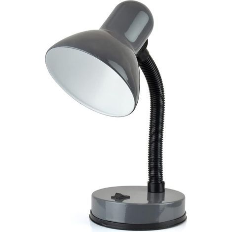 Lampe de bureau flexible « Classique » 35 W avec col flexible polyvalent - Interrupteur marche/arrêt intégré - Hauteur : env. 34 cm - L958GR - Gris anthracite (1/4)