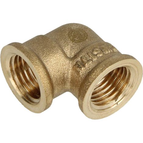Angle 90° FF/FF 1/4'' laiton nu