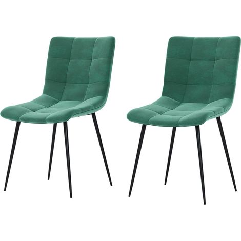 Richton Dining Chairs Set of 2 Kitchen Counter Chairs With Backrest & Padded Seat, Green