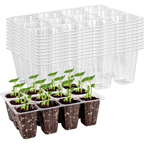 120 Cell Starter Trays Reusable Mini Propagator Greenhouse Plant Grow Trays Indoor Greenhouse Plastic Plant Grow Trays (1/5)