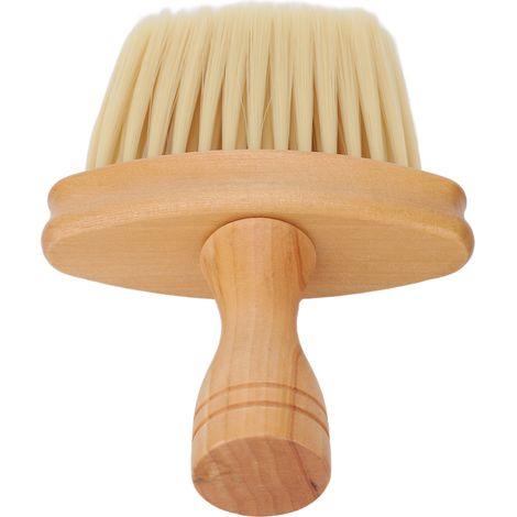 Brosse à Poussière de Cou en Nylon pour Salon, Manche en Bois - Accessoire Barbier pour Finition de Coupe (1/5)