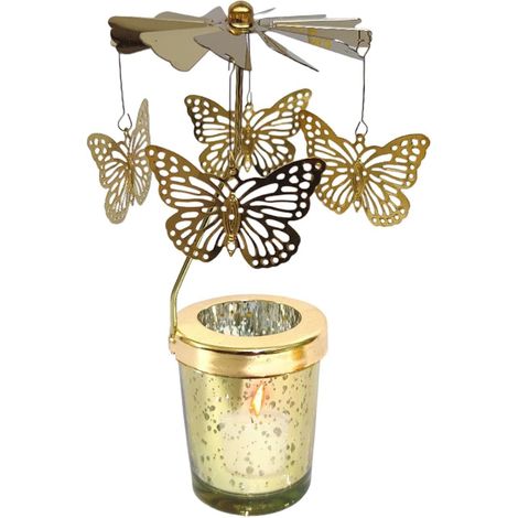 Bougeoir Rotatif Photophore, Carrousel Bougie Spinner,Chandelier Rotatif, bougeoir en Acier Inoxydable pour Restaurant, Mariage, noël, Saint-Valentin (1/5)