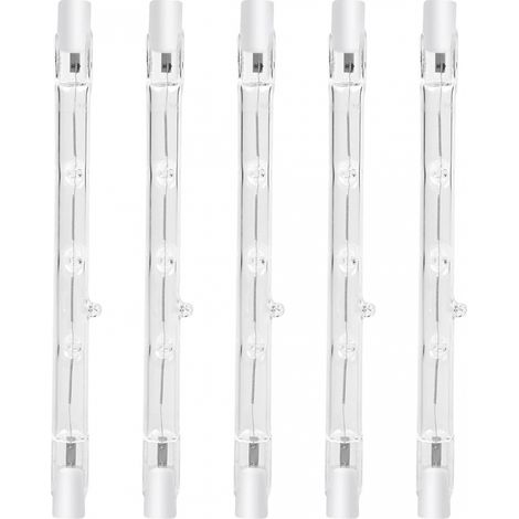 BEBUSINGOTO Bombilla halógena regulable R7s, 100 W, 118 mm, blanco cálido 2800 K, foco lineal R7s, 1500 lm, CA 220-240 V (5 unidades) (1/5)