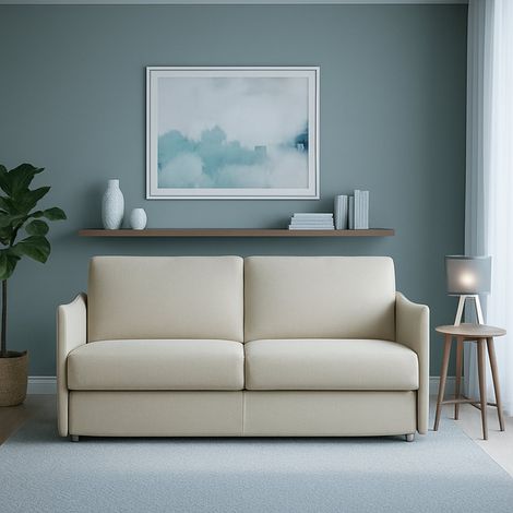 Sofá Fijo 3 Plazas Severo, Desenfundable, Lavable Made in Italy, con Brazos, 200x95 cm Beige (1/4)