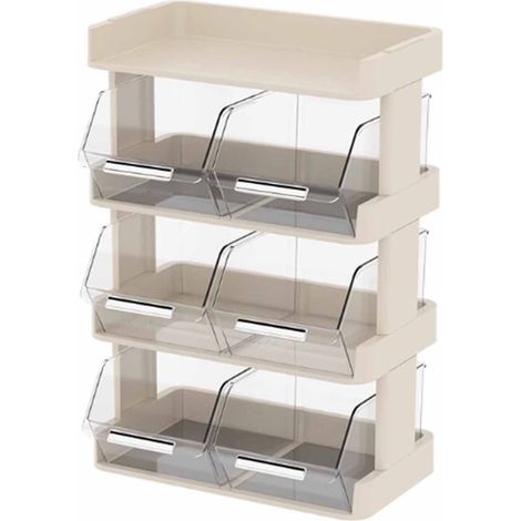 Organisateur de sachets de thé bureau Bar bureau café Capsule support de stockage multicouche comptoir crème blanc 4 couches 30x17x42.5cm (1/5)