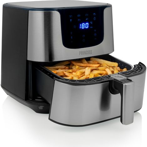 Digitale XXL Edelstahl Heißluftfritteuse eckig 8 Programme 5,5Ltr 1700 Watt (1/5)
