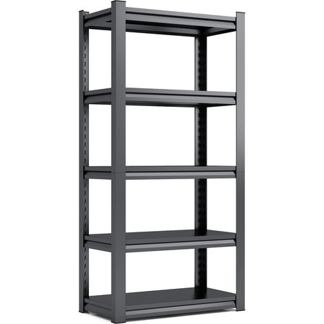 Scaffalatura metallica per carichi pesanti a 5 ripiani 183 x 90 x 40 cm nera (1/5)