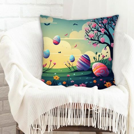 Housse de coussin 45x45 cm en polyester déhoussable pour canapé lit salon chambre à coucher décoration de la saint-valentin (1/5)