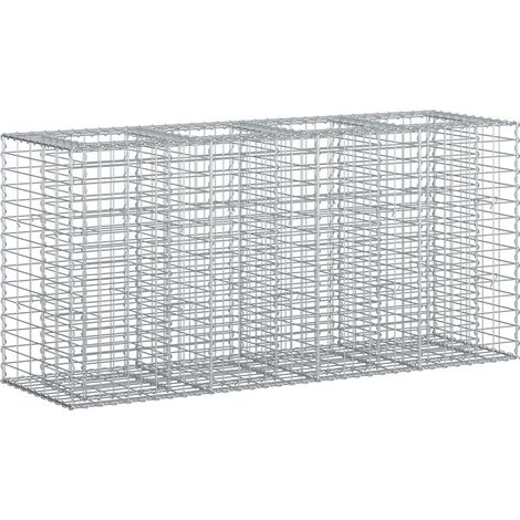 Lit surélevé gabion Argenté 170 x 50 x 80 cm Acier galvanisé (1/5)