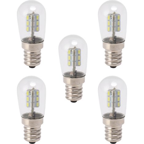 Lot de 5 ampoules LED E12 haute luminosité 120 V pour réfrigérateur, avec 24 LED blanches (1/5)