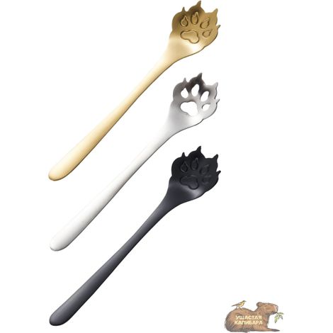 Cucharilla de acero inoxidable 304, cuchara decorativa para postre, cuchara para helado, cuchara pequeña, cuchara para miel. (1/5)