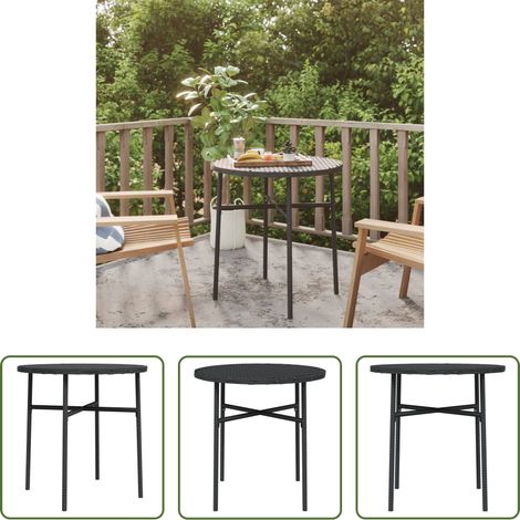 Table ronde extérieur - Table à thé Noir 45 cm Résine tressée (1/5)