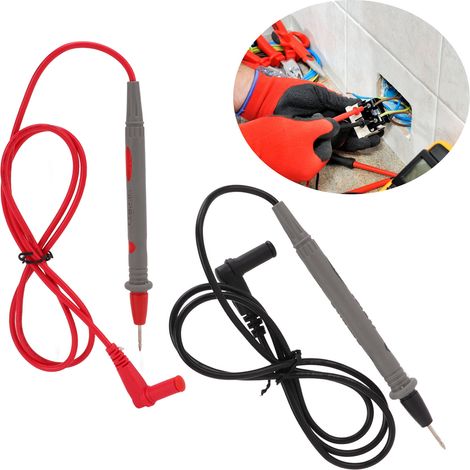 Multimeter-Prüfkabel J.30023 2 mm, 10 A Multimeter-Prüfkabel, 4 mm Bananenstecker Multimeter-Prüfkabel, rot und schwarz, verkauft in 5er-Packs. (1/5)