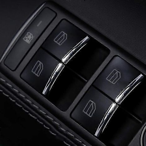 piezas de embellecedores cromados para interruptores de puertas interiores de coches Tesla Hwy
