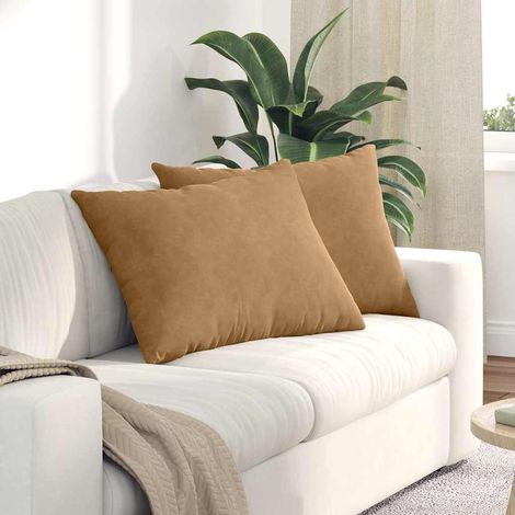 Cuscini da Divano 2 pcs Marrone 70 x 50 cm Tessuto in Cords vidaXL (1/5)