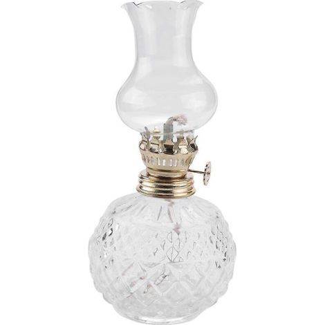 Lampe à huile d'intérieur, lampe à huile classique avec abat-jour en verre transparent, articles pour la maison et l'église (1/5)