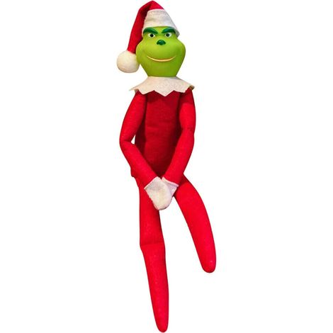 Décorations de Noël Rouge Grinch Lutin Pendentif Jouet en Peluche Ornement de Sapin (1/4)