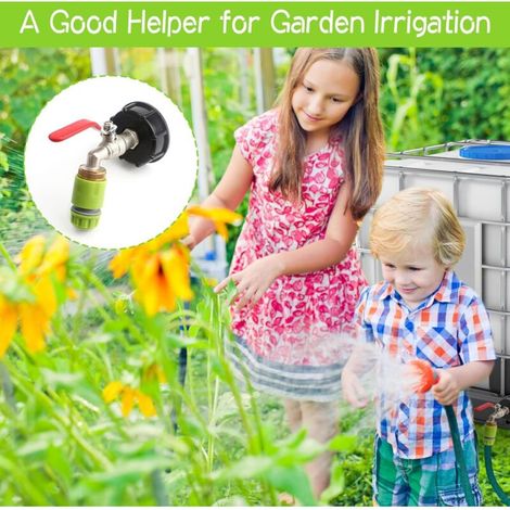 MINKUROW Messing vernickelter Tankadapter für IBC 1/2 Zoll Gewindeanschluss, 1000 l Tankhahn Regenwassersammler Wasserhahn Auslasshahn Ventilanschluss Gartenschlaucharmaturen