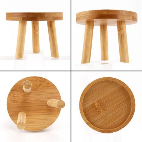 Support en bois pour pots de fleurs, tabouret haut, balcon, succulentes, étagère ronde pour fleurs d'intérieur et d'extérieur (1/5)