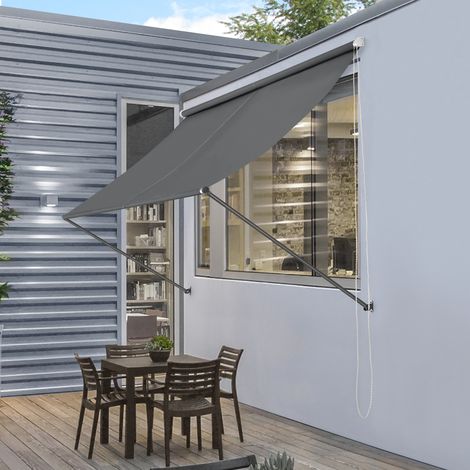Tenda da Sole per Balcone e Finestre Parasole da Parete 250x120 cm Grigio pro.tec