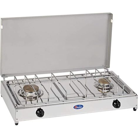 CFParker Fornello a Gas 2 Fuochi Gpl / Metano con Valvola di Sicurezza mod. 5522RSG - Fonte di alimentazione: Gpl