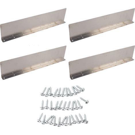 Lot de 4 gouttières de toit en aluminium avec déflecteur d'eau de pluie et 32 vis. (1/5)