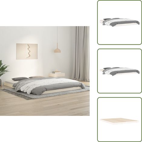 Massivholzbett Weiß 160x200 cm Kiefer - Holzbett - Doppelbett - Kiefernholzbett - Weißes Bett - Modernes Bett (1/5)