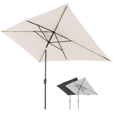 Parasol Jack 300x200 cm, Naturel, à manivelle, protection UV 50+ (1/5)